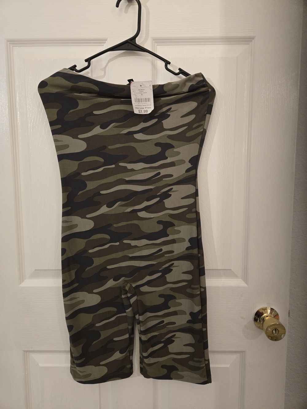 Derek Heart Olive Camo High-Waist Biker Shorts